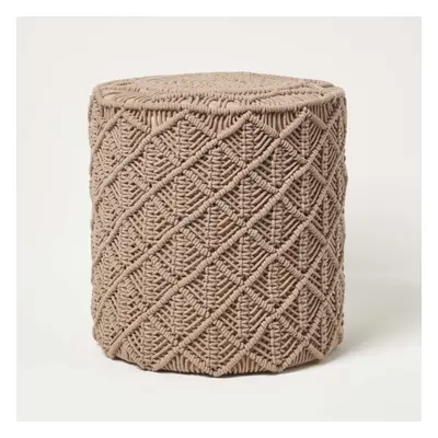 Delilah Brown Macrame Pouffe, cm Tall