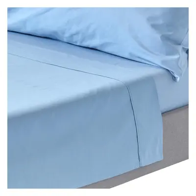 (King, Blue) Egyptian Cotton Flat Sheet Thread Count Bed Sheet