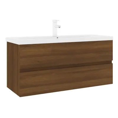 (brown oak, x 38.5 x cm) vidaXL Sink Cabinet Home Bathroom Sink Unit Storage Cabinet Engineered 