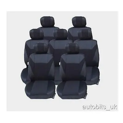 FULL SET BLACK 7X FABRIC SEAT COVERS FOR SEATER PEUGEOT 307SW SW ESTATE