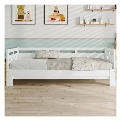 Daybed Cabin Bed Wooden 3FT Single Sofa Guest Bed Sofa Bed, White