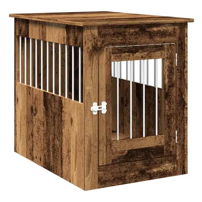 (old wood, x x cm) vidaXL Dog Crate Furniture Pet Doghouse Dog Kennel Dog Cage Engineered Wood