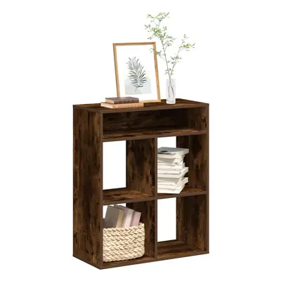 vidaXL Book Cabinet Smoked Oak 66x31x80 cm Engineered Wood