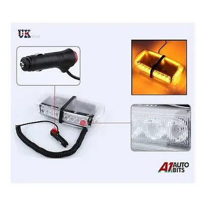 Magnetic 12V Amber LED 24W Vehicle Roof Lightbar Flashing Beacon Strobe Light