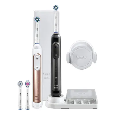 Oral-B Genius Electric Rechargeable Toothbrush, Black & Rose Gold Twin Pack