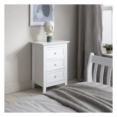 (Torsby Side Table Chest Drawer in Classic White) Torsby Bedside Table with Drawer in Classic Wh