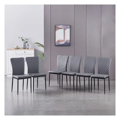 (Grey(PU), pcs) 4/6 Dining Chairs High Back Velvet/PU Office