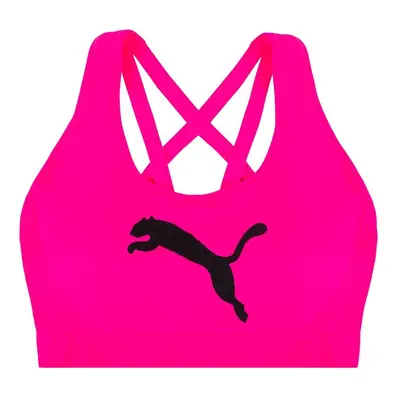 PUMA Women's Seamless Sports Bra Big Cat Pink/Black X-Large