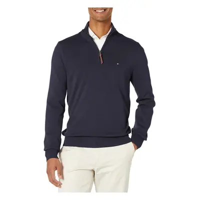 Tommy Hilfiger mens Long Sleeve Cotton Quarter Zip Pullover Sweater C