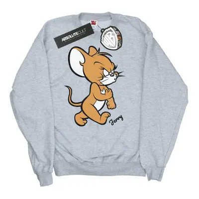 (S, Sports Grey) Tom and Jerry Mens Angry Mouse Cotton Sweatshirt