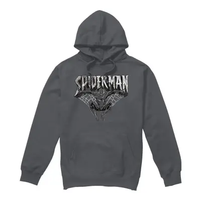 (L, Charcoal) Marvel Mens Spider-Man Sketch Hoodie