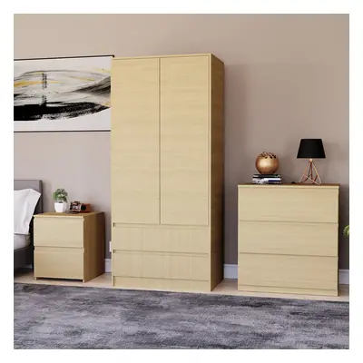 (Pine) Denver Bedroom Set Of Furniture Chest Wardrobe