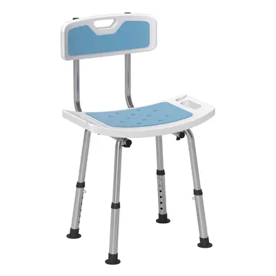 HOMCOM Shower Stool for Elderly Disabled Adjustable Shower Stool Light Blue