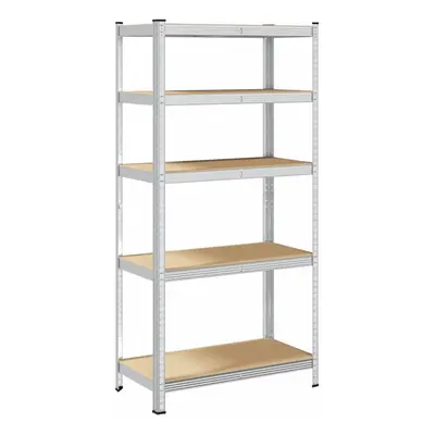 (silver) vidaXL 5-Layer Heavy-duty Shelf Rack Shelving Unit Steel and Engineered Wood