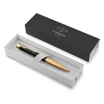 PARKER Urban Twist Ballpoint Pen | Muted Black with Gold Trim | Medium Point Blue Ink Refill | G