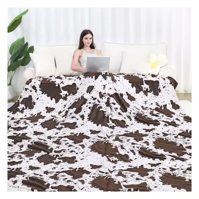 King Size Fleece Blanket for Bed Soft Cozy King Blankets for Women 90x108inch Cute Brown Blanket