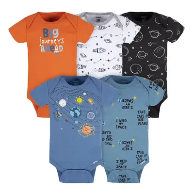 gerber Baby Boys 5-Pack Short Sleeve Variety Onesies Bodysuits Space Months