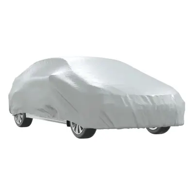 vidaXL Car Cover for Sedan with Buckle Straps Full Waterproof Cover Silver