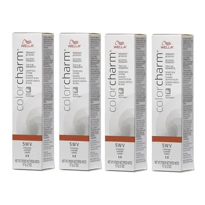 (5WV - (4pks)) Wella Color Charm 5WV Cinnamon Permanent Gel Haircolor