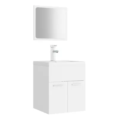 (white) vidaXL Bathroom Furniture Set Chipboard Wall Mirror Multi Sizes Multi Colors