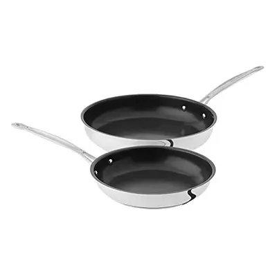 Cuisinart Chefs Classic Stainless Nonstick 2-Piece 9-Inch and 11-Inch Skillet Set - Black And Si