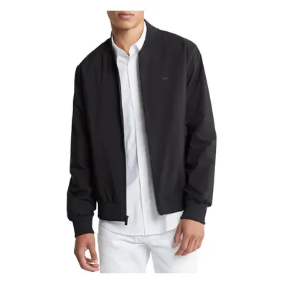 Calvin Klein Men's Matte Logo Zip Bomber Jacket Black Beauty Small