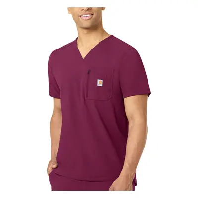 Carhartt Medical Men's Modern Fit Tuck-in Scrub Top Wine