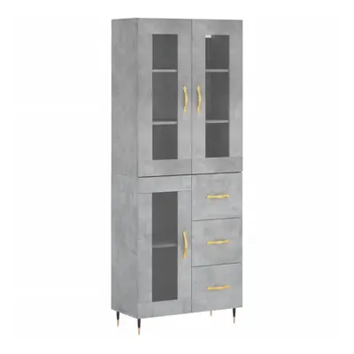 (concrete grey, glass door drawers) vidaXL Highboard Sideboard Tall Storage Cabinet Side Cabinet