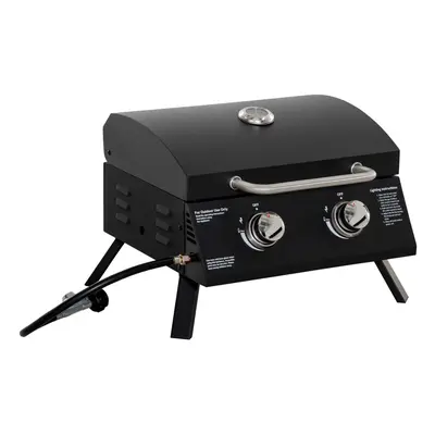 Outsunny Portable Tabletop Gas BBQ Grill Barbecue w/ Burner Lid