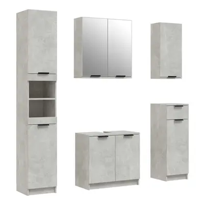 (concrete grey) vidaXL Bathroom Cabinet Set Piece Engineered Wood Vanity Unit Multi Colours