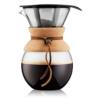 Bodum 11571Â 109Â 1L Pour Over Coffee Maker with Permanent Filter, Layered, Transparent, 14Â x 1