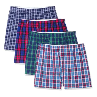 Fruit of the Loom mens Premium Tag-free Cotton Boxer Shorts Boxer - Pack Woven Assorted Large US