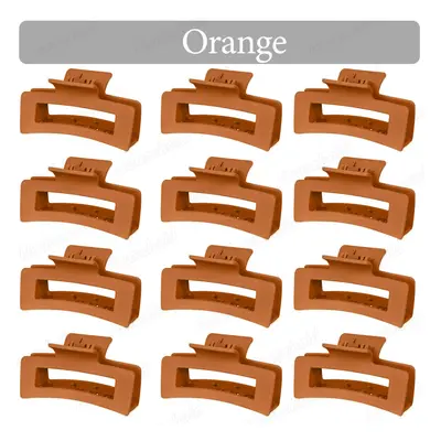 (Orange, 48Pcs) 6-60Pcs Korean Women Girls Plastic Hair Claws 8.5cm Hairclip Crab Barrette Girl 