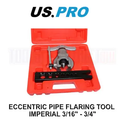 US PRO Tools Eccentric Pipe Flaring Tool Imperial 3/16" - 3/4", Brake etc