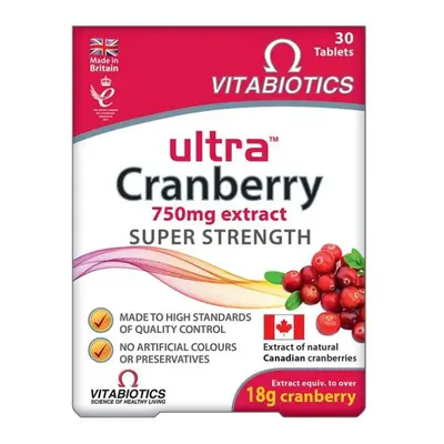 Vitabiotics Ultra Cranberry 750mg Extract Super Strength Tablets 30's