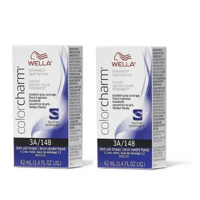 (3A (2pks)) Wella 9A Pale Ash Blonde Color Charm Permanent Liquid Haircolor & Developer (Vol. 20