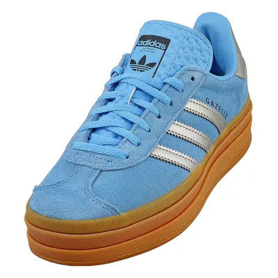 (3.5) adidas Gazelle Bold Womens Fashion Trainers in Blue Silver