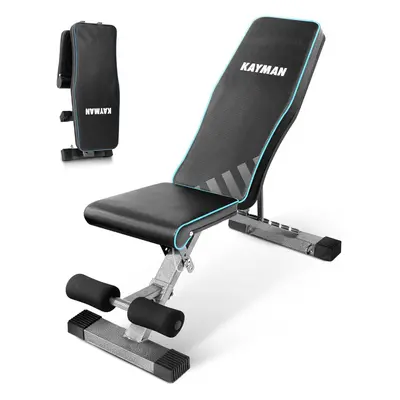 Adjustable weight bench, back heights, seat heights, leg heights, foldable fitness bench for hom