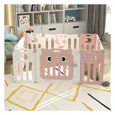 (Pink, 143*106*63cm) Baby Toddler Playpen Safety Play Activity Fence Folding Infant Play Yard