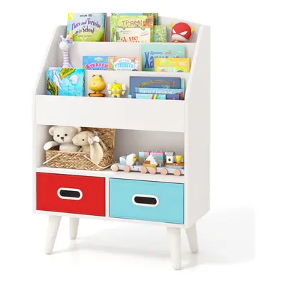 Kids Bookshelf Wooden Childrens Book Display Rack 3-Tier Bookshelves