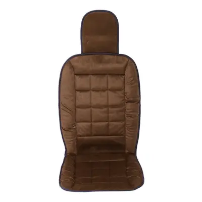 (Brown) Head Cap Style Front Car Plush Seat Cushion Comfortable Cover Pad Universal