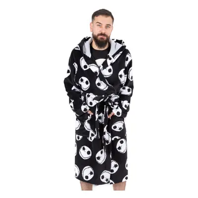 (S) Disney Mens Black Jack Skellington Bathrobe