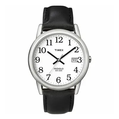 Timex Mens Reader Date Leather Strap Watch - White/Black (Model No. T2H281)