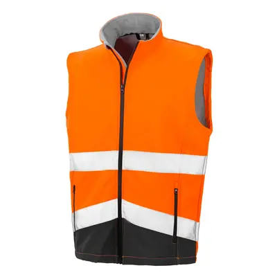 (XXL, Fluorescent Orange/Black) SAFE-GUARD by Result Unisex Adult Softshell Printable Gilet