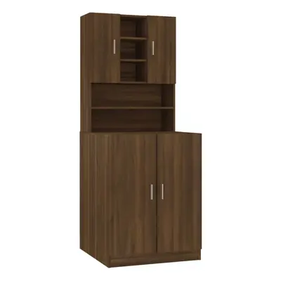 vidaXL Washing Machine Cabinet Brown Oak Engineered Wood Bathroom Cupboard