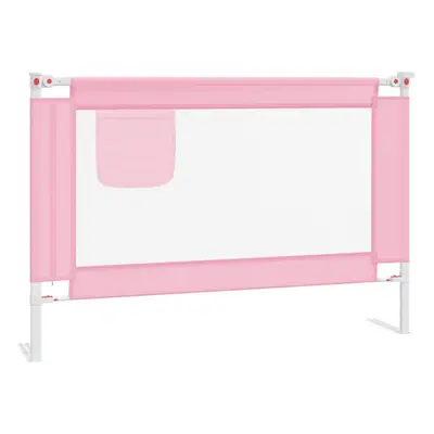 vidaXL Toddler Safety Bed Rail Pink 100x25 cm Fabric Baby Cot Bed Protection