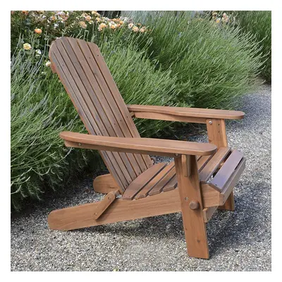 Plant Theatre Adirondack Outdoor Garden Folding Acacia Hardwood Chair with an Oiled Hand Finishe