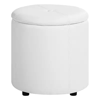 Pouffe MARYLAND White Faux Leather cm cm