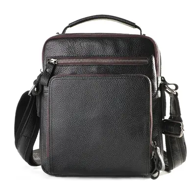 (Napa black, 26X23X10CM) Men Genuine Leather Messenger Bag Vintage Handbags Small Flap Men's Sho