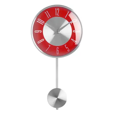 Premier Housewares Pendulum Wall Clock, Red